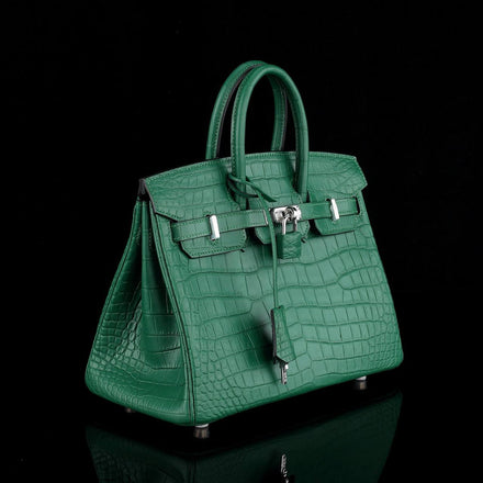 Load image into Gallery viewer, Smeraldo Reale Croco Leather Executive Tote