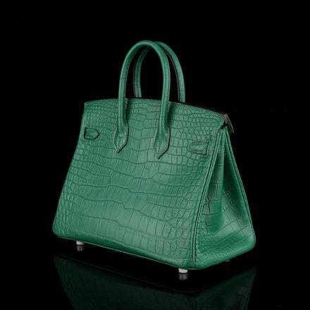 Load image into Gallery viewer, Smeraldo Reale Croco Leather Executive Tote