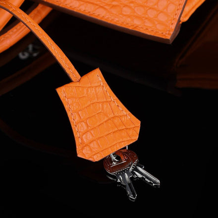 Load image into Gallery viewer, Arancio Ducale Croco Leather Executive Tote