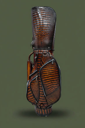 Load image into Gallery viewer, Cognac Reale Nile Crocodile Leather Golf Bag
