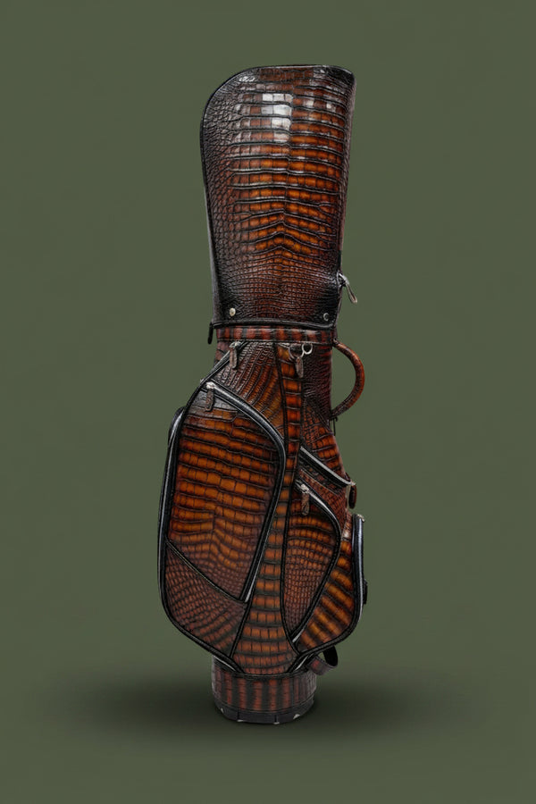 Cognac Reale Nile Crocodile Leather Golf Bag