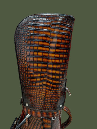Load image into Gallery viewer, Cognac Reale Nile Crocodile Leather Golf Bag