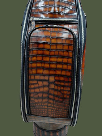Load image into Gallery viewer, Cognac Reale Nile Crocodile Leather Golf Bag
