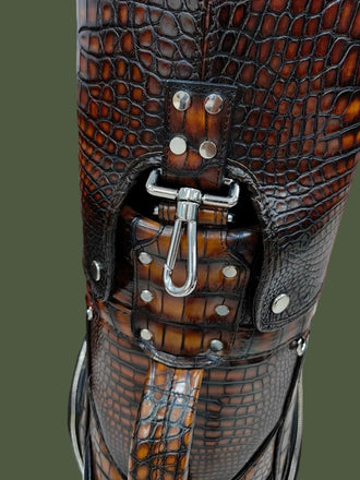 Load image into Gallery viewer, Cognac Reale Nile Crocodile Leather Golf Bag