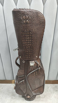 Load image into Gallery viewer, Cioccolato Reale Croco LeatherGolf Bag