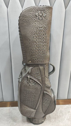 Load image into Gallery viewer, Tortora Imperiale Croco Leather Golf Bag
