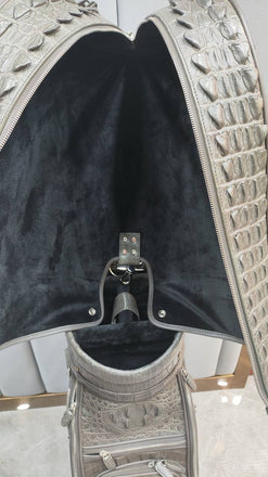 Load image into Gallery viewer, Tortora Imperiale Croco Leather Golf Bag