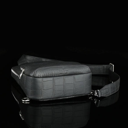 Load image into Gallery viewer, Nero Assoluto Croco Leather Sling Bag