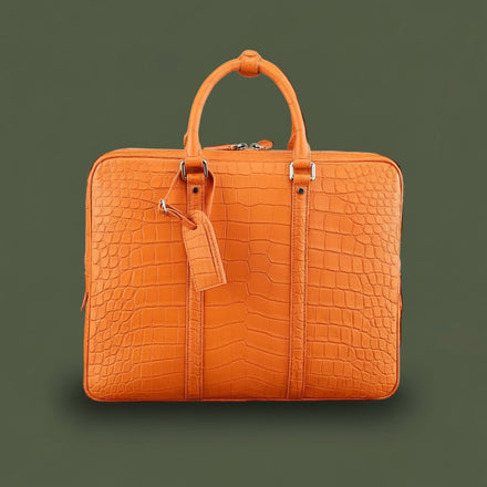 Load image into Gallery viewer, Ambra Toscana Crocodile Leather Briefcase