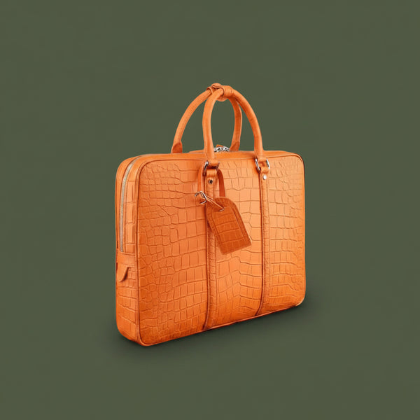 Ambra Toscana Nile Crocodile Leather Briefcase