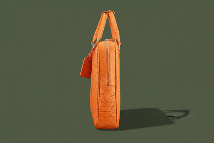 Load image into Gallery viewer, Ambra Toscana Nile Crocodile Leather Briefcase