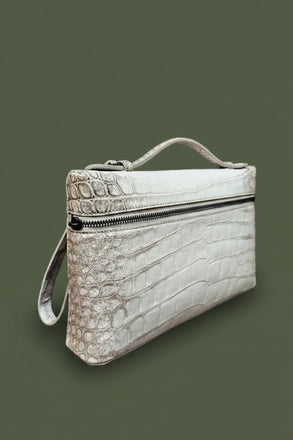 Load image into Gallery viewer, Himalayan Pearl Nile Crocodile Leather Clutch