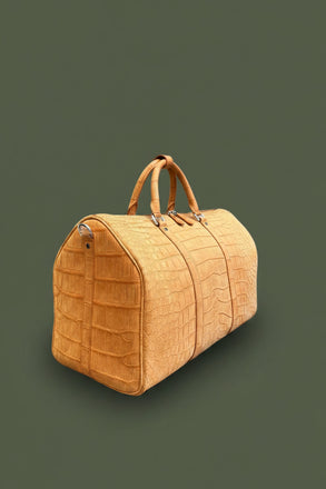 Load image into Gallery viewer, Ambra Dorata Nile Crocodile Leather Travel Bag