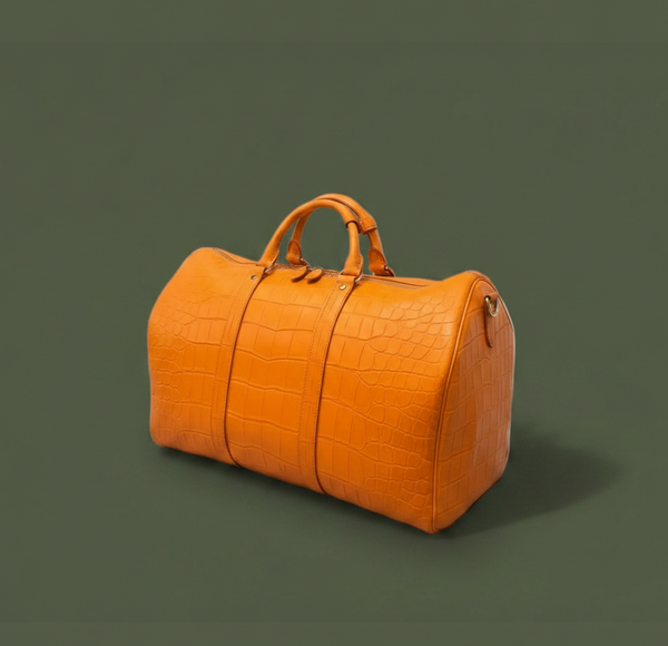 Arancio Imperiale Nile Crocodile Leather Travel Bag