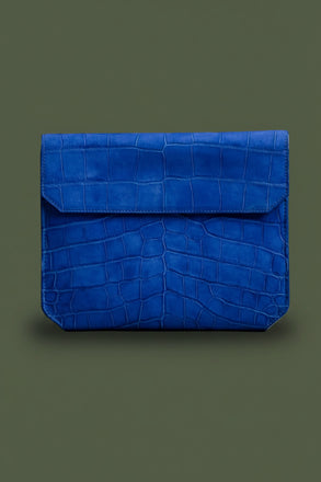 Load image into Gallery viewer, Croco Envelope Clutch Total Black