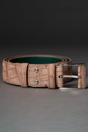 Load image into Gallery viewer, Croco Leather Belt - Blush
