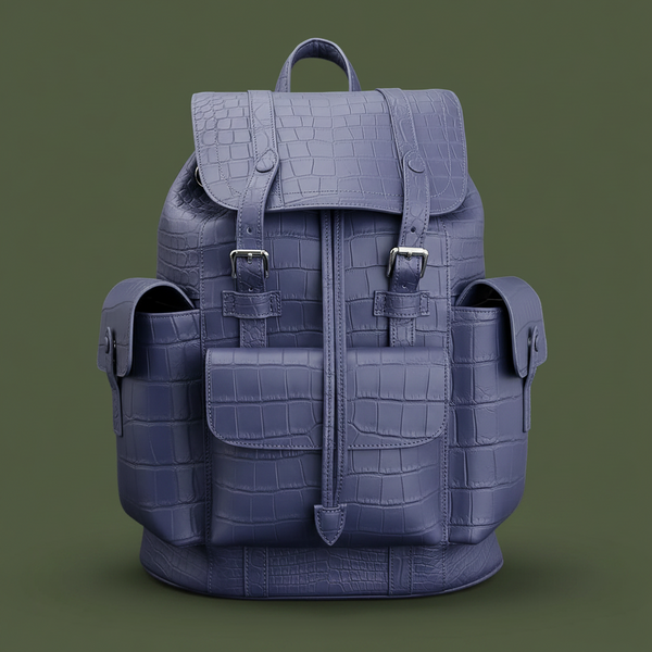 Lavanda Imperiale Nile Crocodile Leather Backpack