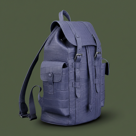 Load image into Gallery viewer, Lavanda Imperiale Nile Crocodile Leather Backpack
