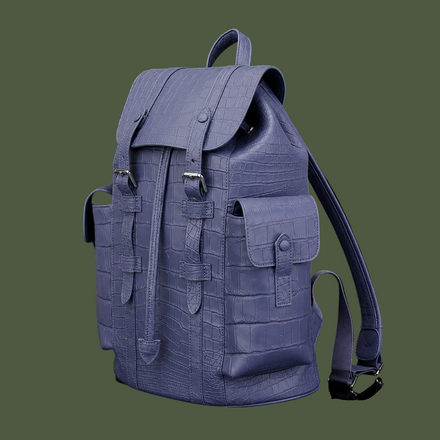 Load image into Gallery viewer, Lavanda Imperiale Nile Crocodile Leather Backpack
