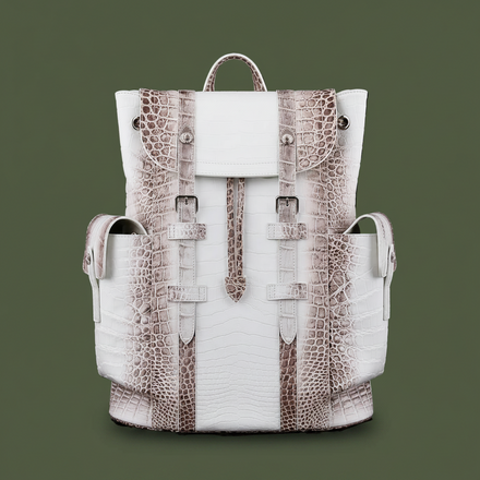Load image into Gallery viewer, Himalayan Pearl Nile Crocodile Leather Backpack
