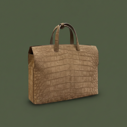 Load image into Gallery viewer, Tortora Imperiale Nile Crocodile Leather Briefcase
