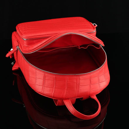 Load image into Gallery viewer, Rosso Imperiale Croco Leather Executive Backpack
