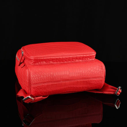 Load image into Gallery viewer, Rosso Imperiale Croco Leather Executive Backpack
