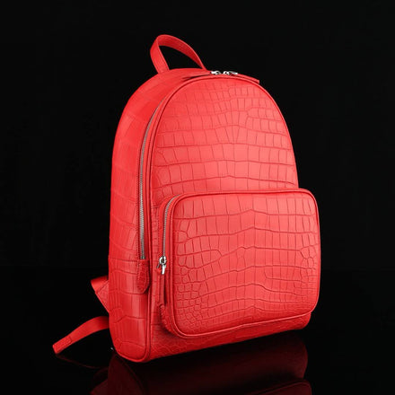Load image into Gallery viewer, Rosso Imperiale Croco Leather Executive Backpack
