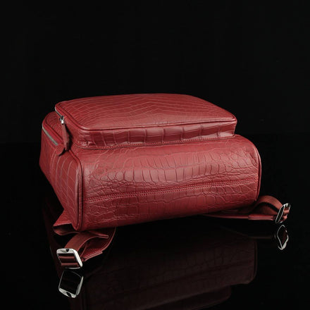 Load image into Gallery viewer, Bordeaux Imperiale Croco Leather Executive Backpack
