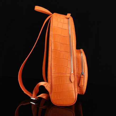 Load image into Gallery viewer, Arancio Imperiale Croco Leather Executive Backpack

