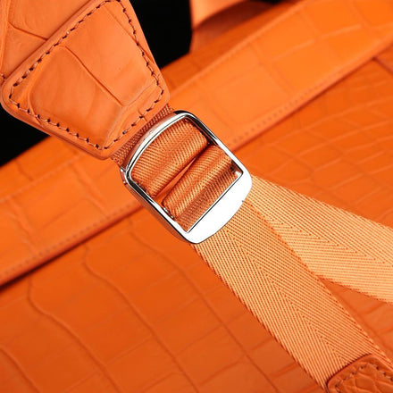 Load image into Gallery viewer, Arancio Imperiale Croco Leather Executive Backpack
