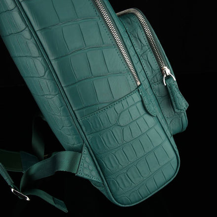Load image into Gallery viewer, Verde Imperiale Croco Leather Executive Backpack

