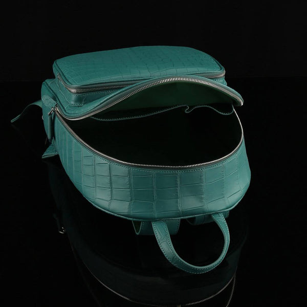 Verde Imperiale Croco Leather Executive Backpack