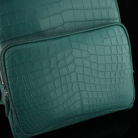 Load image into Gallery viewer, Verde Imperiale Croco Leather Executive Backpack
