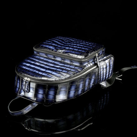 Load image into Gallery viewer, Zaffiro Imperiale Croco Leather Executive Backpack
