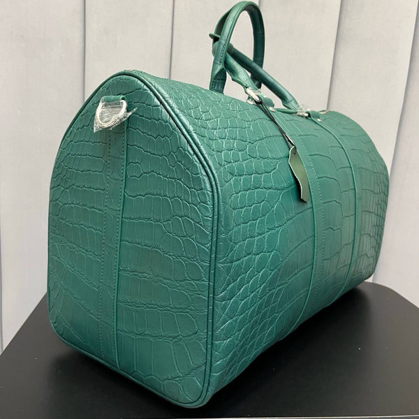 Smeraldo Imperiale Crocodile Leather Travel Bag