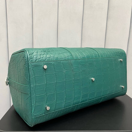 Load image into Gallery viewer, Smeraldo Imperiale Crocodile Leather Travel Bag
