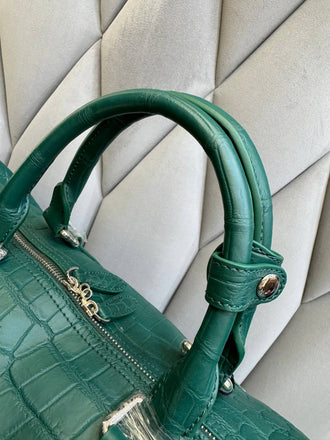 Load image into Gallery viewer, Smeraldo Imperiale Crocodile Leather Travel Bag
