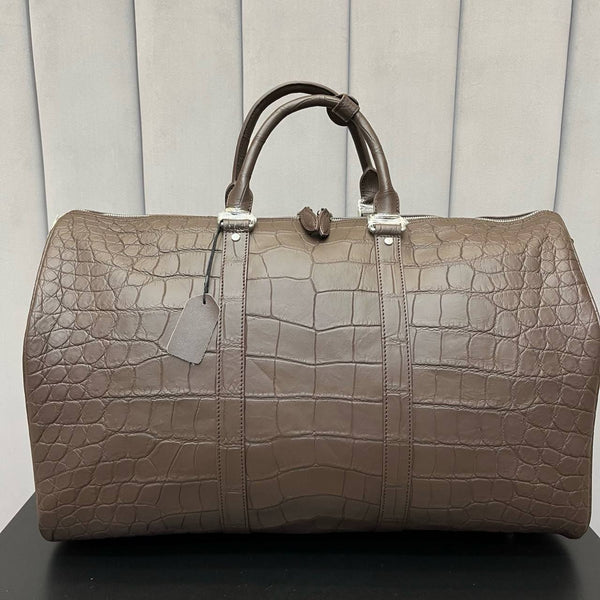 Tortora Imperiale Crocodile Leather Travel Bag
