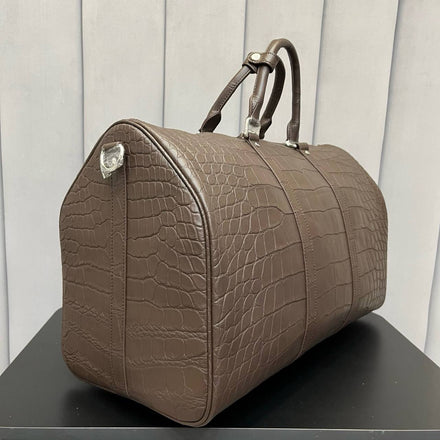 Load image into Gallery viewer, Tortora Imperiale Crocodile Leather Travel Bag
