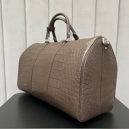 Load image into Gallery viewer, Tortora Imperiale Crocodile Leather Travel Bag
