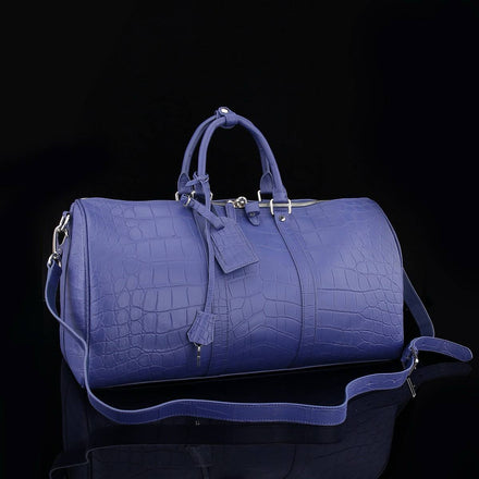 Load image into Gallery viewer, Lavanda Imperiale Crocodile Leather Travel Bag
