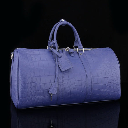 Load image into Gallery viewer, Lavanda Imperiale Crocodile Leather Travel Bag
