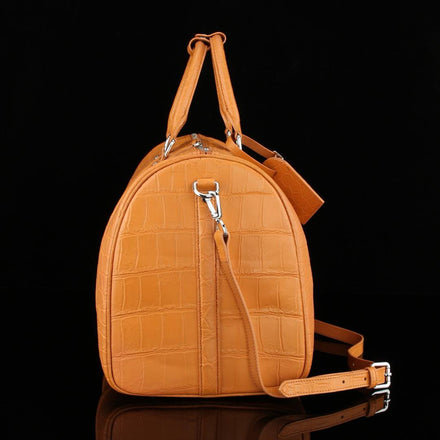 Load image into Gallery viewer, Cognac Imperiale Crocodile Leather Travel Bag
