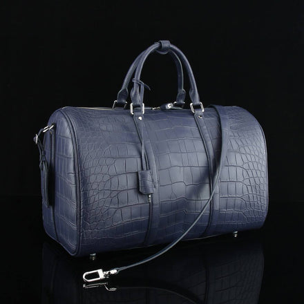 Load image into Gallery viewer, Blu Savoia Crocodile Leather Travel Bag
