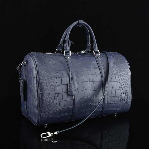 Blu Savoia Crocodile Leather Travel Bag