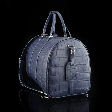 Load image into Gallery viewer, Blu Savoia Crocodile Leather Travel Bag
