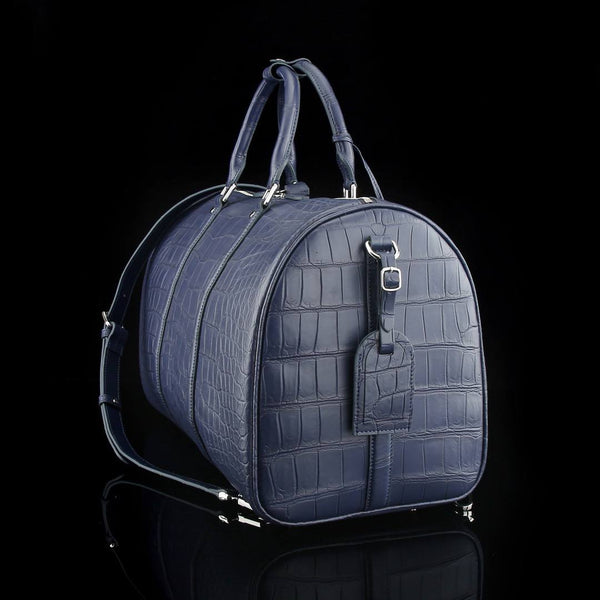Blu Savoia Crocodile Leather Travel Bag