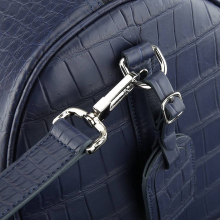 Load image into Gallery viewer, Blu Savoia Crocodile Leather Travel Bag
