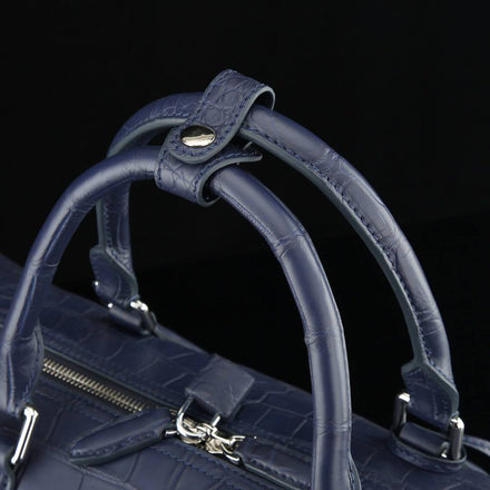 Load image into Gallery viewer, Blu Savoia Crocodile Leather Travel Bag
